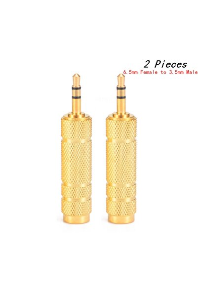 Choice قطعتان من محول سماعة رأس من 6.5 مم ذكر إلى 3.5 مم أنثى، مقبس مقاوم للت...