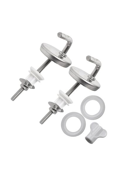 Choice A 2Pcs Toilet Seat Hinge Adjustable Knob Toilet for Seat Hinger washer Stainless steel hinge for to.