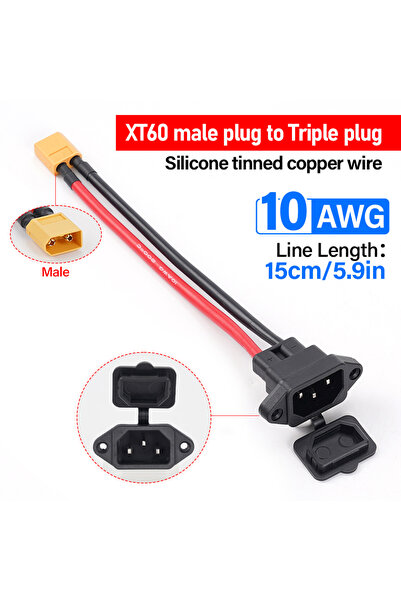 Choice1 موصل خط ذكر ذكر/أنثى XT60 إلى مقبس طاقة ثلاثي السنون XT60 موصل سلك شح...