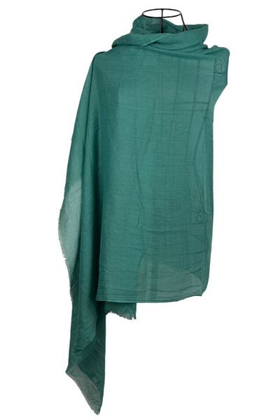 DACSHOP Women's scarf plain 25V, dusty green 180 x 95 cm