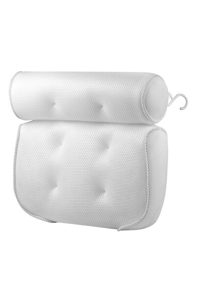 Choice WHITE Bath Pillow for Tub Neck and Back Support 3D Air Mesh Spa Bathtub Pillows with Suction Cup