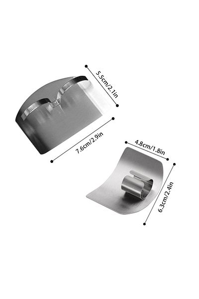 Choice 2PCS silver Stainless steel finger protector Cutting meat and vegetables finger safety fingerboard m
