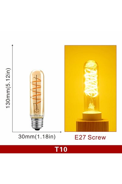 GOT LIANG 4W 220V Yes Warm white 2200K T10 E27 E14 E27 Retro LED Spiral Filament Light Bulb 4W Warm Yellow 220