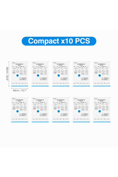Choice حقيبة تخزين مفرغة من الهواء من تايل، 10 قطع فقط، مقاس M، من 1 إلى 15 ق...