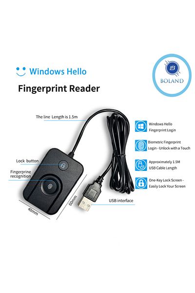 Choice FP100 For Windows 10 11 Hello Biometric Fingerprint Login USB Reader Scanner Module Device Biometric