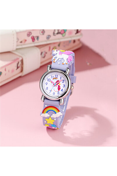 Choice ساعة أطفال أرجوانية جديدة يمكن أن تحب ساعة Rainbow Pony للأطفال كوارتز...