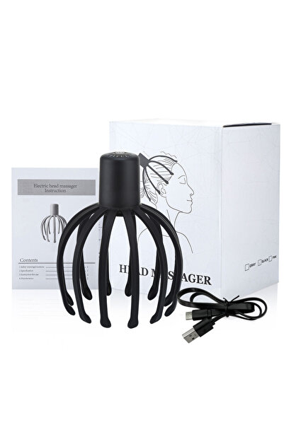 Choice جهاز تدليك فروة الرأس الكهربائي بمخلب الأخطبوط الأسود بدون استخدام الي...