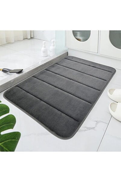 Choice 400MMx600MM Dark gray Bathroom Coral Velvet Anti-skid Mat,Quick Water ...