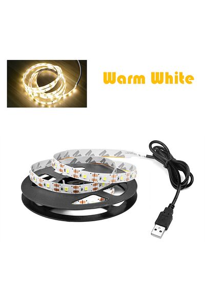 Choice 5M USB Warm White 5V USB Led Strip Light SMD 2835 1M 2M 3M 4M 5M White/Warm White Flexible Lighting
