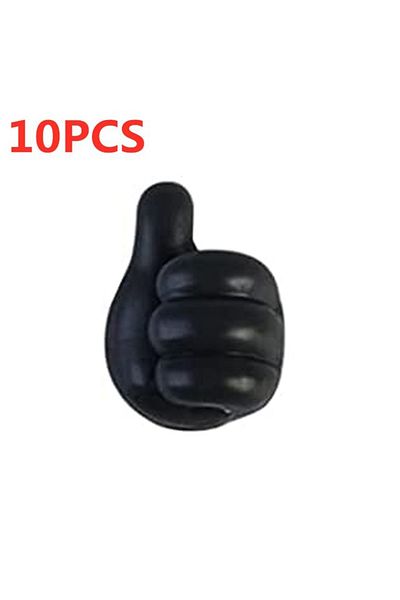 Choice 10PCS Black Silicone Thumb Wall Hook Cable Management Wire USB Organizer Clips Wall Hooks Hanger Sto