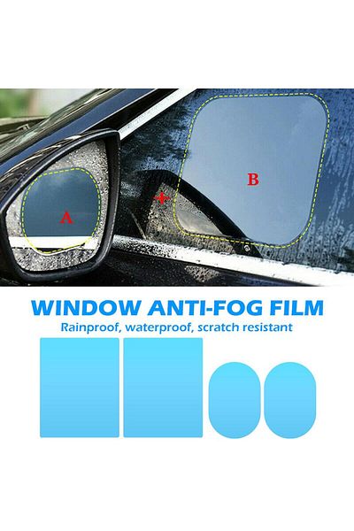 VODOOL 4PCS 4pcs Anti Fog Car Mirror Window Films Side Rearview Mirror Protective Films Anti Water Mist Rai