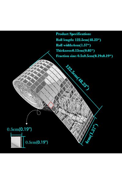 Choice VS602 1 Roll Peel and Stick DIY Glass Wall Tile Sticker Self-adhesive Mosaic Mirror Wall Decal For