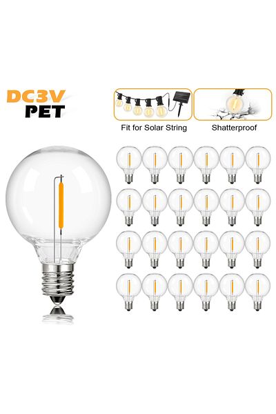 Choice 1W E12 Base DC 3V 25Pack G40 3V G40 Led Light Bulbs Plastic Shatterproof E12 Base Warm White 2700K L