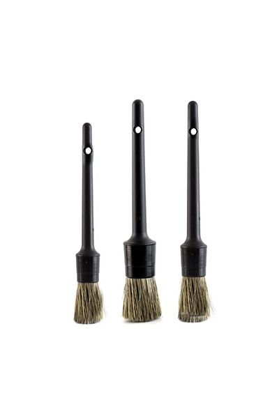 Choice 3 Pcs 3 Pcs Natural Boar Hair Car Detailing Brush Set Soft Bristle Car Cleaning Brush Kits Tire whee