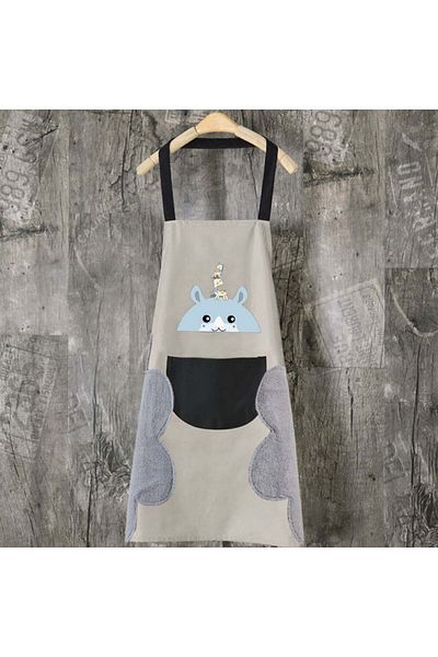 PUFO Șorț de bucătărie Ryno, șorț de gătit, mărime universală, crem/negru