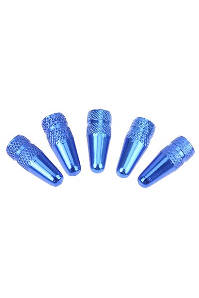 JOCESTYLE Blue 5Pcs Aluminum Alloy Road MTB Track Racing Bike Tube Tyre Bicycle Tire Wheel French Valve Cap Pr