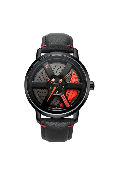 Choice ساعة NS حمراء للرجال بتصميم محور سيارة وساعة رياضية بسيطة وعصرية بتقوي...