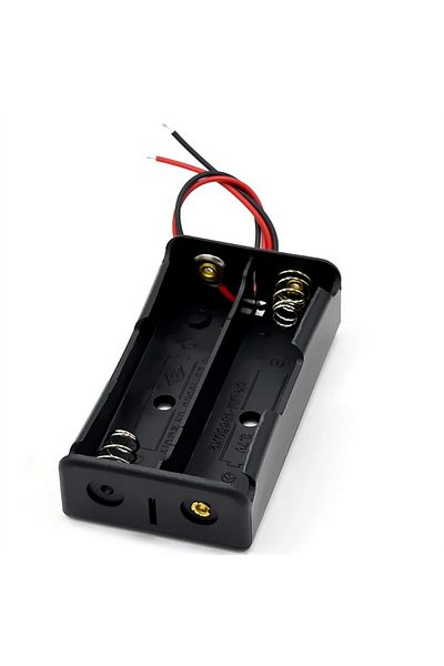 AOKIN 2 Section Black Plastic DIY Battery Storage Case Clip Holder Container 1X 2X 3X 4X 18650 Battery Sto