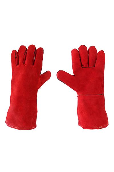 Choice Red Leather Cowhide Work Gloves Heat-proof Metal Welding Protector Soldering Welding Gloves Tools fo