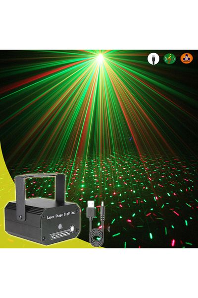 ESHINY Usb 5v Y10 Stars Black Mini 2in1 R&g Laser Full Star Patterns Projector Dj Dance Disco Bar Ma