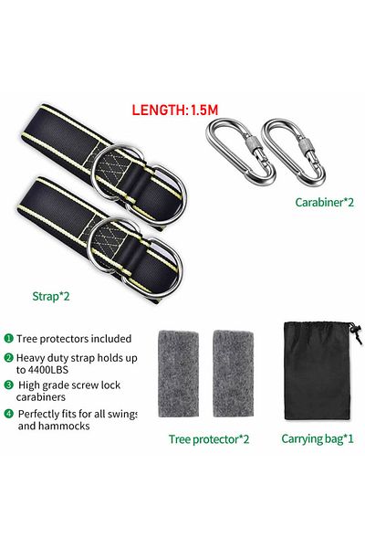 Choice 7pcs set 1.5m Easy & Fast Installation Tree Swing Hanging Kit Swing Straps Tree Protectors with Safe