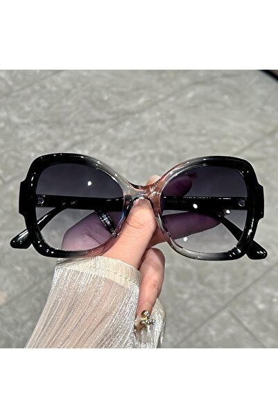 Choice Gray Y2K Oversized Oval Fashion Sunglasses with Green Jelly Frame - An...