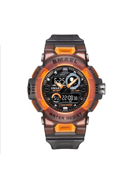 SMAEL No T-gray orange SMAEL Sport Watches Digital Watch LED 50m Waterproof Military Wristwatch Male Clock