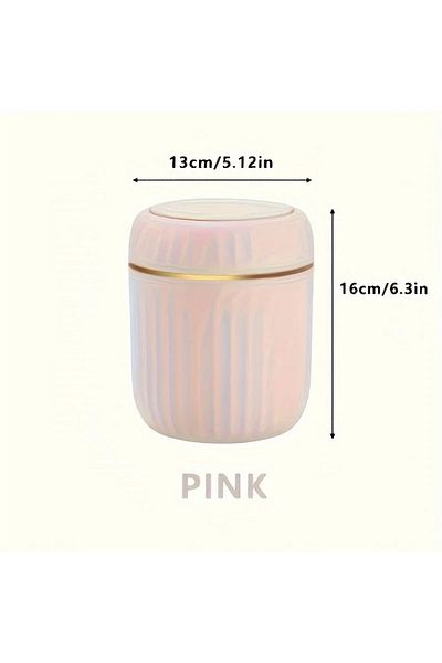 Choice Pink Mini Desktop Trash Can with Lid Garbage Waste Bin Organizer Bedroom Office Desk Storage Box Mad