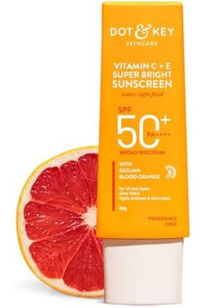 Dot KEY Dot & Key Sunscreen SPF 50 PA+++ with Vitamin C + E | for Even Toned & Glowing Skin | No White Cast,