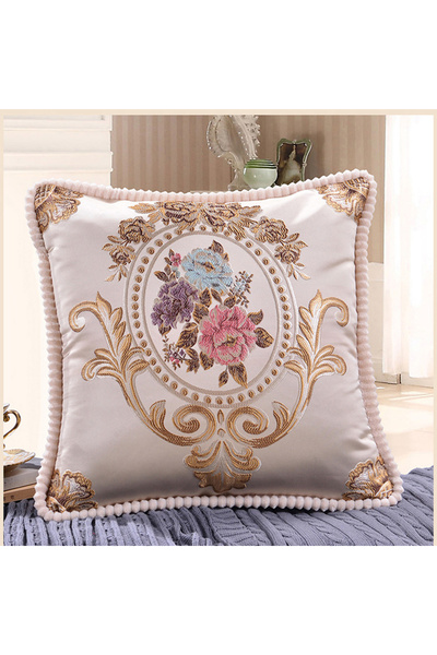 Choice غطاء وسادة أمريكي أوروبي مقاس 48 × 48 سم، بيج، مقاس 18.9 × 18.9 بوصة، ...