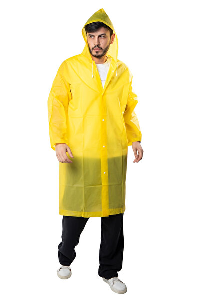 By Marine Women's Men's Raincoat Hooded Snap Fastener Eva Yellow Raincoat Bymmrc881r01