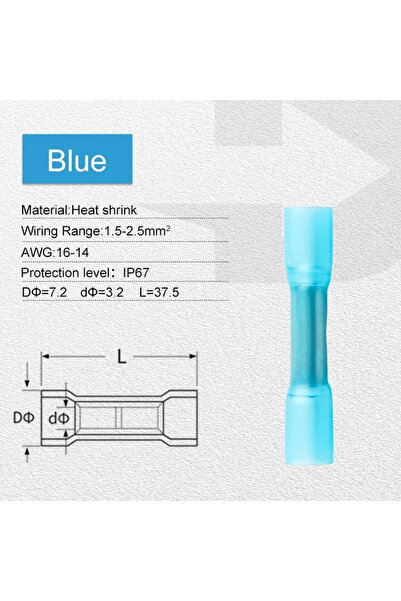 Choice 50PCS Blue 50PCS Heat Shrink Butt Wire Connectors Waterproof Insulated...
