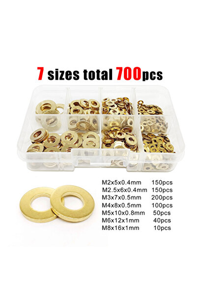 Choice نحاس 700 قطعة 700 قطعة نحاس صلب غسالة نحاسية مسطحة سادة حشية حلقة وساد...