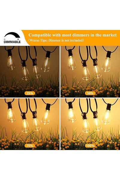 Choice 12.5m 20bulbs St38 Globe Outdoor Led String Lights Plastic Shatterproof Bulbs Waterproof Patio Light