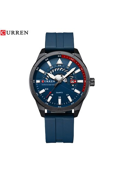 Curren Blue Fashion Men Watch Top Brand Luxury Waterproof Sport Mens Watches Silicone Automatic Date