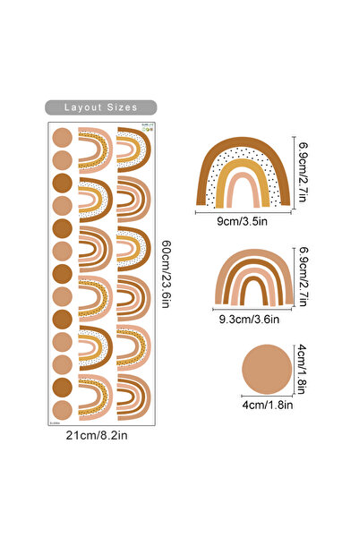 Choice ملصقات جدارية قابلة للإزالة لغرفة الأطفال من SL688A بنمط قوس قزح بوهو ...