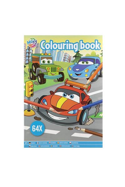 Moxy Carte de colorat pentru copii A4 64 pagini - Mașini