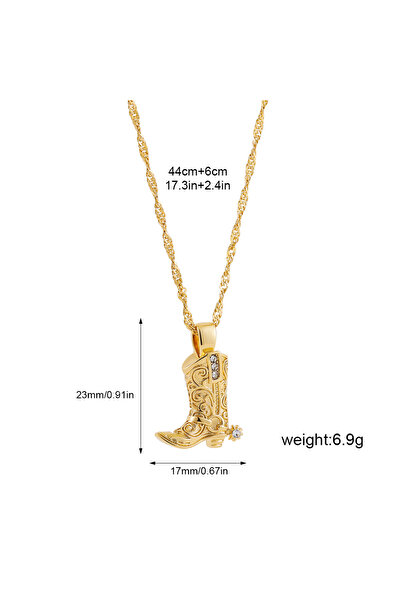 Choice قلادة 12024-2 بتصميم حذاء رعاة البقر الغربي من طراز الهيب هوب والبانك ...