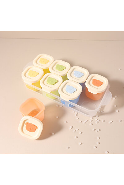 Choice1 8 قطع مع حامل صندوق طعام تكميلي صغير للطفل، قالب كيك مطهو على البخار، صينية ثلج، مكمل للطفل
