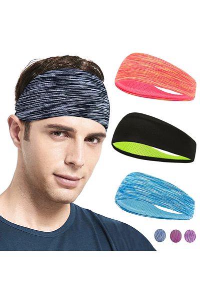 Choice 3PCs 3PCS Sweatband for Men Women Elastic Sport Hairbands Head Band Yoga Headbands Headwear Headwrap