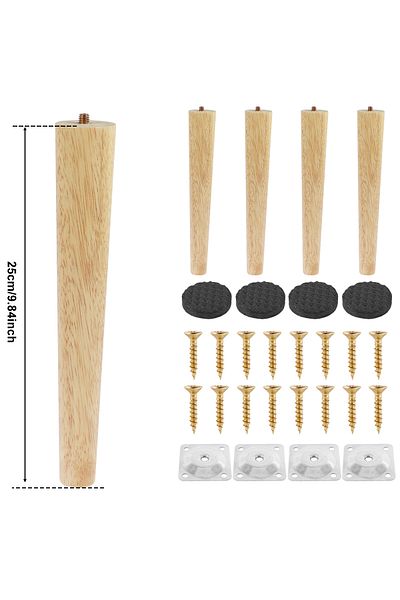 Choice Oblique 25cm 4 Pcs Furniture Legs Wooden Solid Furniture Feet Oblique/Straight Table Feet Non-slip C
