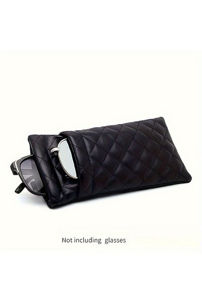 Choice Black Portable Squeeze Sunglasses Case- Pu Leather Soft Sunglasses Case Easy To Use Eyeglasses Case