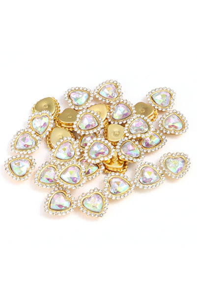 Choice5 30 قطعة من أحجار الراين البيضاء AB مقاس 10 مم على شكل قلب الخوخ وعباد...