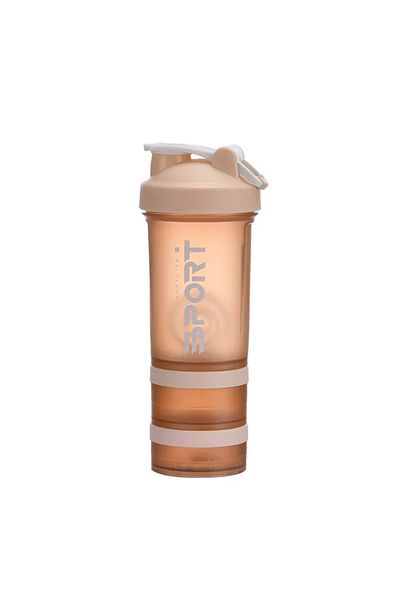 Choice 0.5l Yellow Bottle 500ml 3-layer Sports Water Protein Powder Shaker Bottle Outdoor Travel Portable L