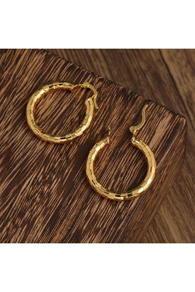 Choice E1398-1 1 Pairs Luxury Stylish Gold Plated Copper Oval Hoop Big Earrings For Women Girls Fashion Acc