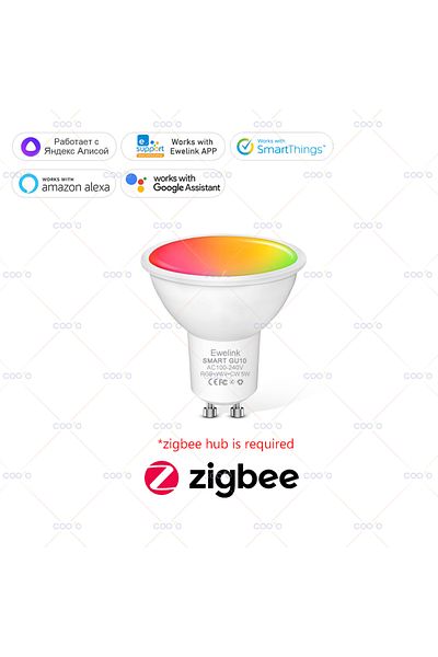 coolo 1 Pcs Zigbee Ewelink Gu10 Zigbee Led Bulbs Wifi Smart Led Light Bulb Rgb Cw Ww Dimmable Spotlight Wo
