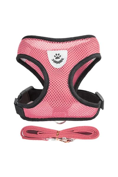 Choice M PINK Cat Harness Vest Walking Lead Leash For Puppy Dogs Collar Polyester Adjustable Mesh Dog Harne