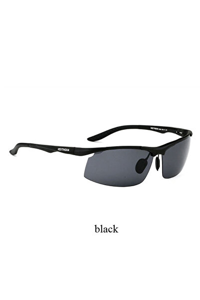 Choice نظارة شمسية فيثديا سوداء أصلية للرجال، عدسات مستقطبة UV400، مستطيلة بدون إطار، مناسبة للقيادة الخارجية