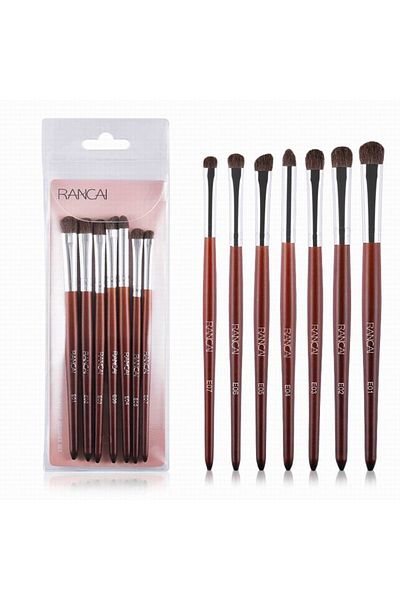 Choice 7pcs with PVC bag Pro 7pcs Eye Shadow Makeup Brushes Set Natural Hair Wood Handle Blending Shader Hi