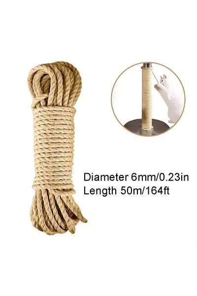 Choice 50m 33/66/164ft Natural Sisal Rope Cat Scratcher Rope Tree Scratching DIY Toy Paw Claw Furniture Pro
